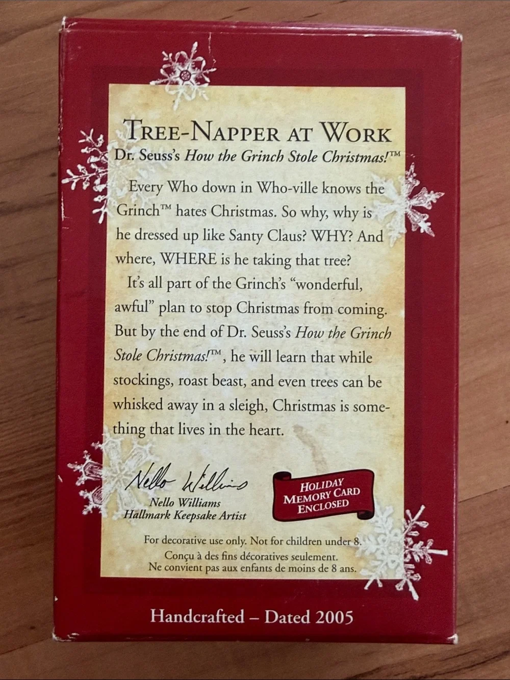 Vintage 2005 Hallmark Dr. Seuss Grinch Tree Napper At Work Christmas Ornament